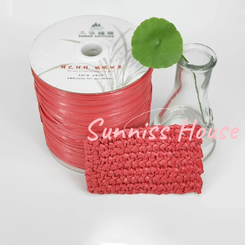 600M Matte Raffia Yarn，330g Ar - مراجعة Crochet Bag Raffia وسعره