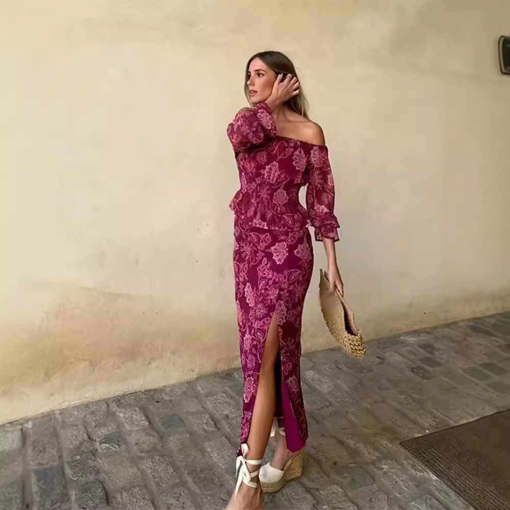 Women's Fashion Printed Off-Sh - مراجعة Blouse Off Shoulder وسعره