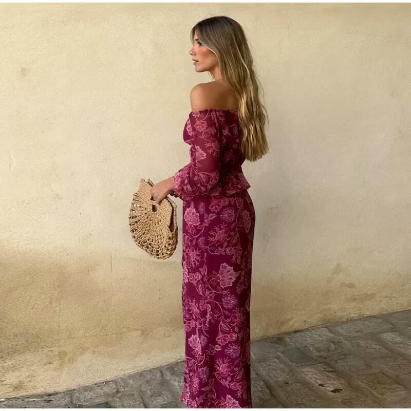 Women's Fashion Printed Off-Sh - مراجعة Blouse Off Shoulder وسعره