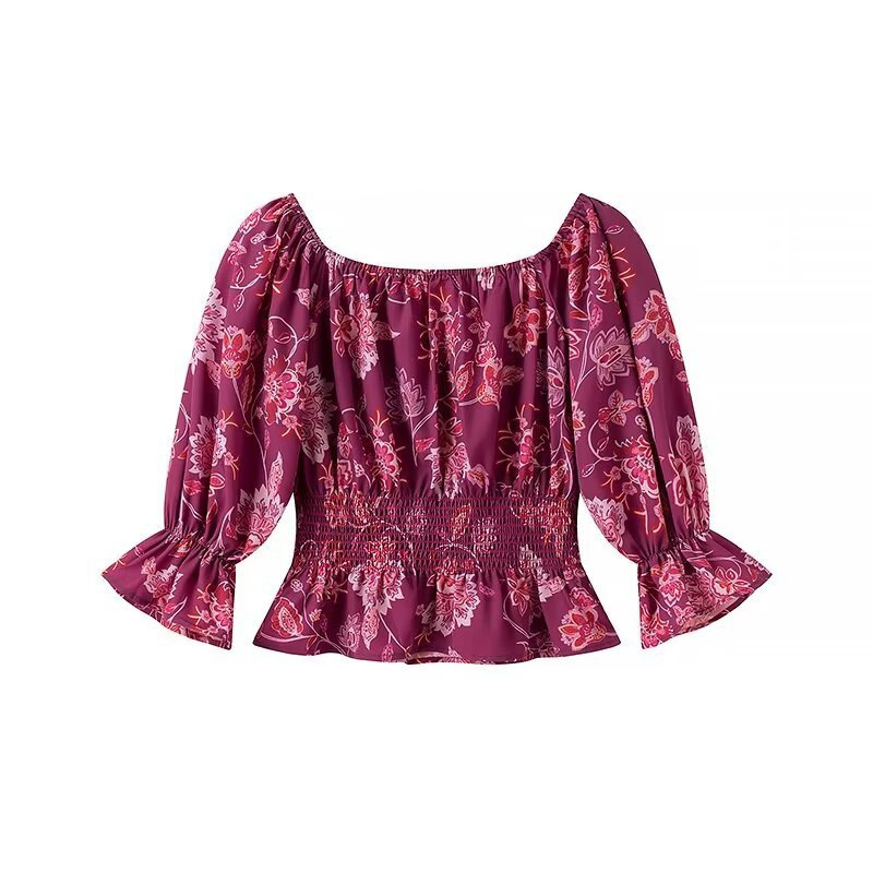 Women's Fashion Printed Off-Sh - مراجعة Blouse Off Shoulder وسعره