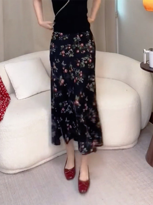 Summer New High Waist Floral P - مراجعة Midi Skirt Floral وسعره