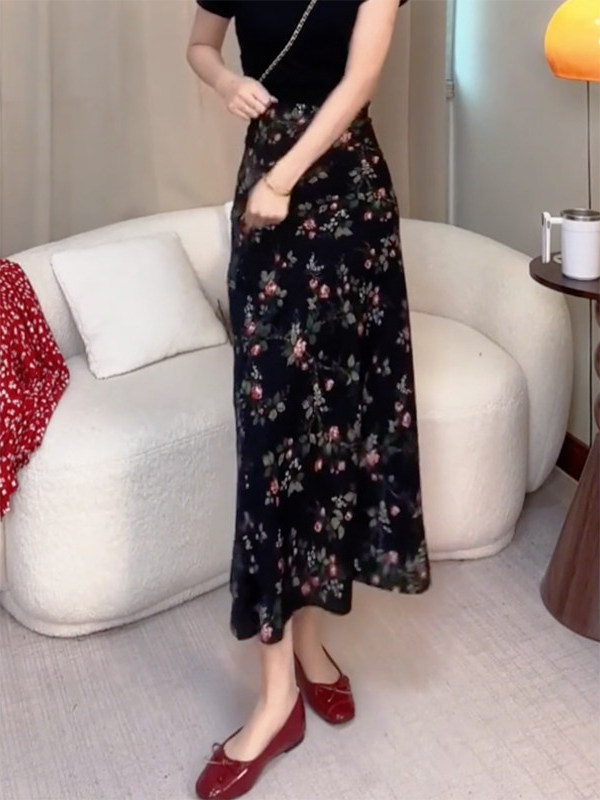 Summer New High Waist Floral P - مراجعة Midi Skirt Floral وسعره