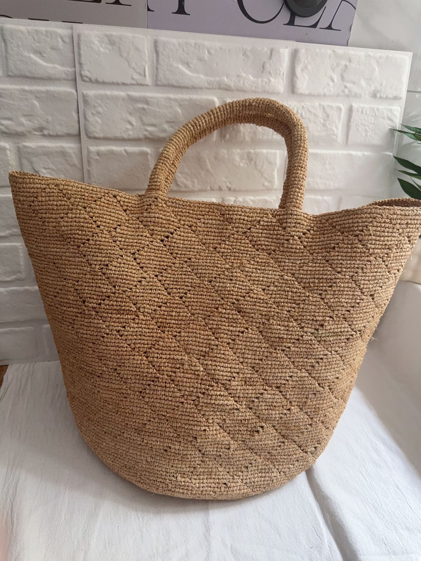 Fashion Style Ins Crochet Hand - مراجعة Crochet Bag Raffia وسعره