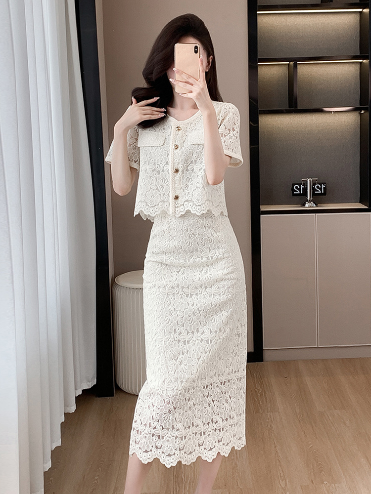 Summer Women Elegant Lace Flor - مراجعة Midi Skirt Floral وسعره