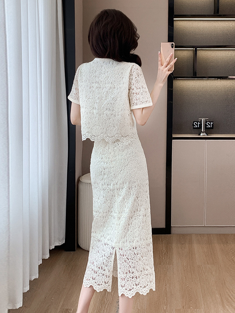 Summer Women Elegant Lace Flor - مراجعة Midi Skirt Floral وسعره