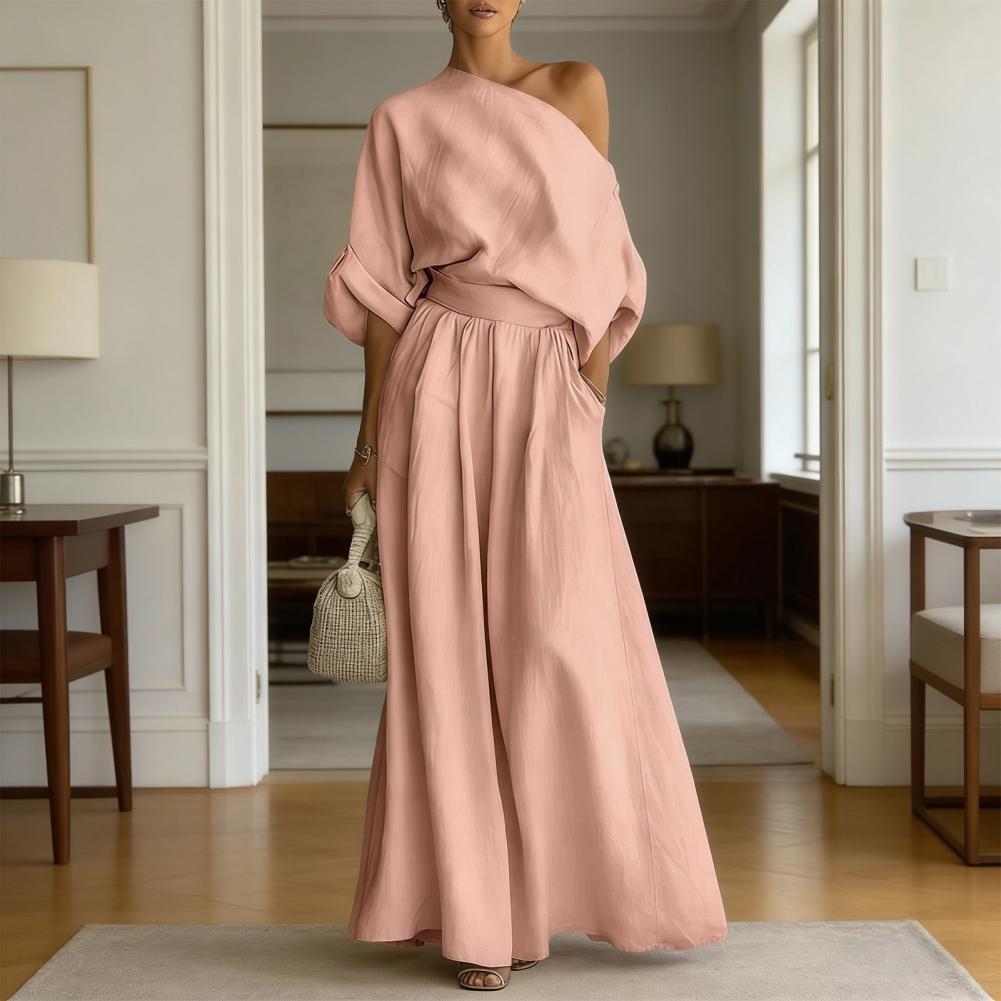 Women Blouse Pants Set Elegant - مراجعة Blouse Off Shoulder وسعره