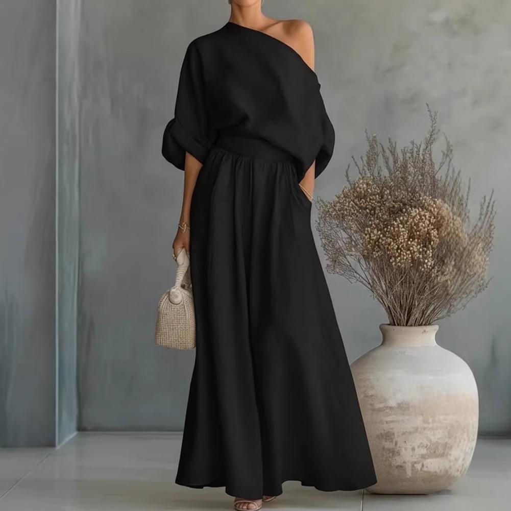 Women Blouse Pants Set Elegant - مراجعة Blouse Off Shoulder وسعره