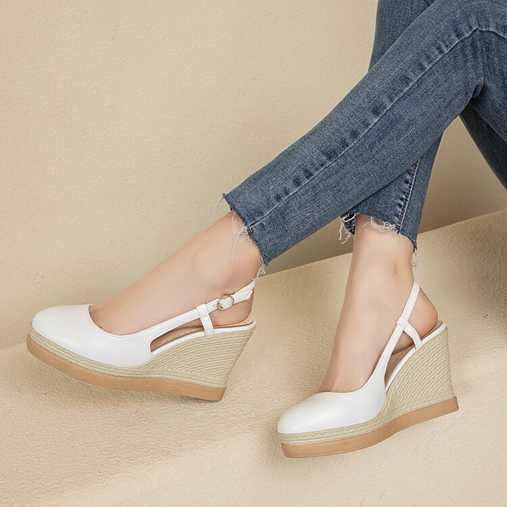 Women's T‑Strap Wedge Sandals  - مراجعة Wedge Espadrille Women وسعره
