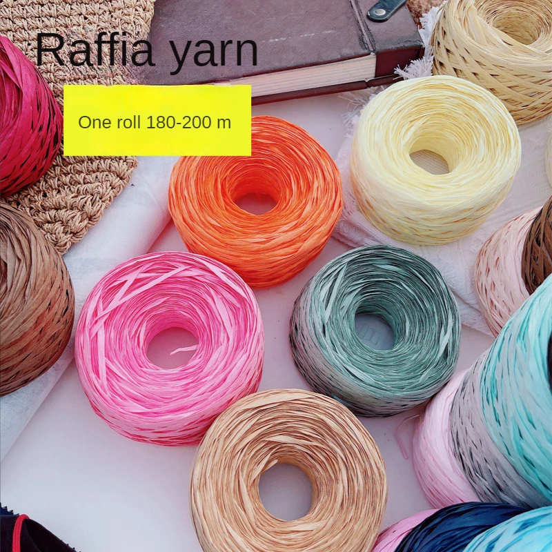 180m raffia Yarn paper Grass f - مراجعة Crochet Bag Raffia وسعره