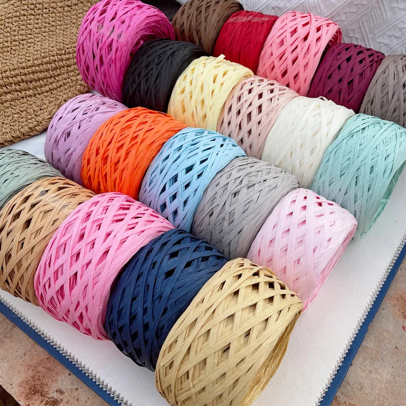 180m raffia Yarn paper Grass f - مراجعة Crochet Bag Raffia وسعره
