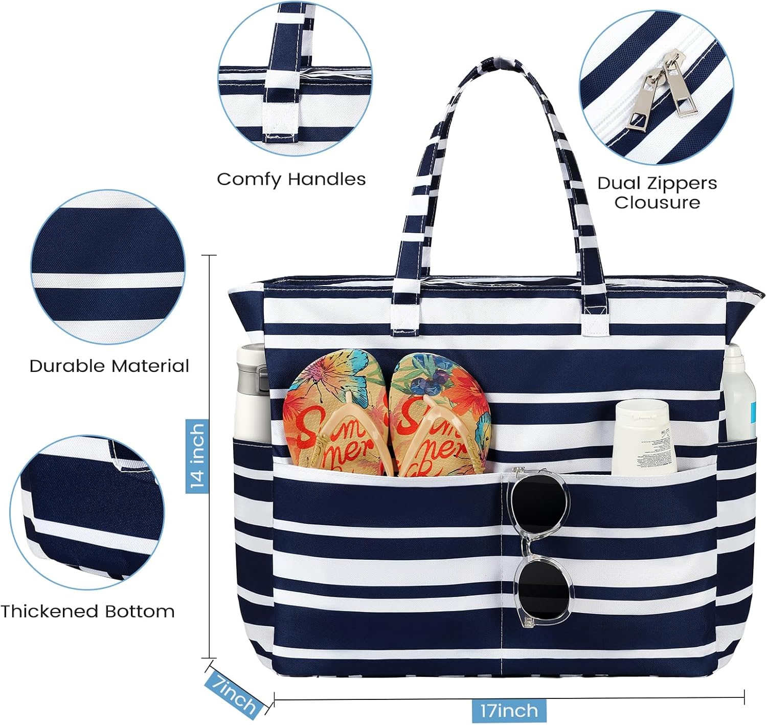 Waterproof Sandproof Beach Tot - مراجعة Tote Bag Beach وسعره