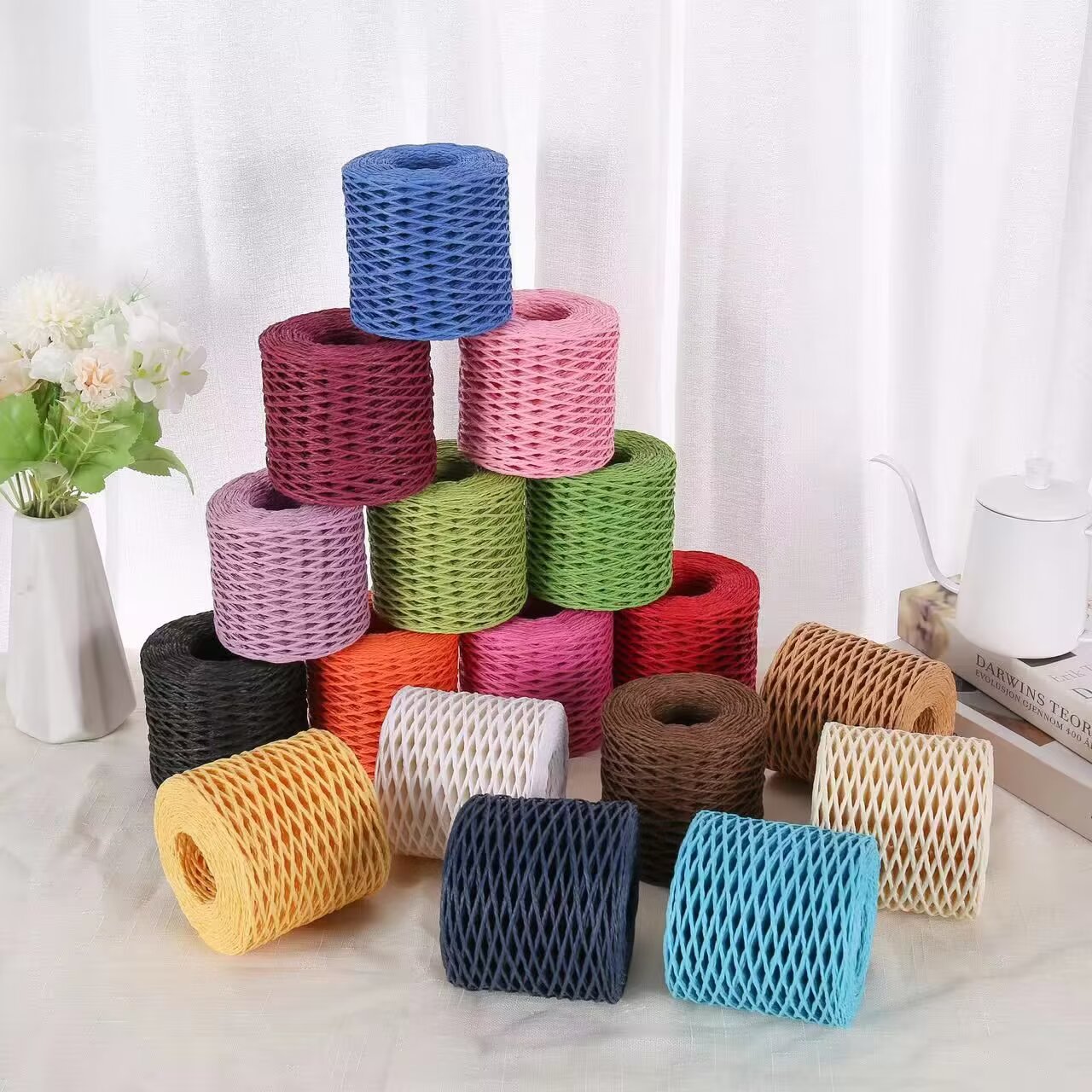 190g Raffia Yarn, Straw Paper  - مراجعة Crochet Bag Raffia وسعره