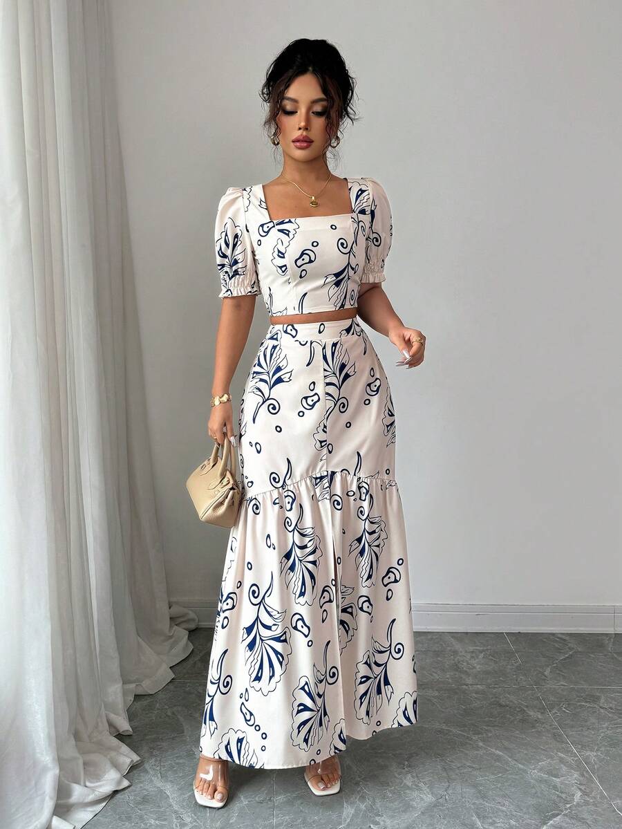 Floral Print Women 2Pcs Outfit - مراجعة Romper Floral Print وسعره