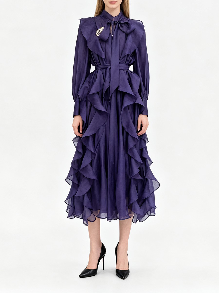 TWOTWINSTYLE Solid Spliced Ruf - مراجعة Linen Dress Wrap وسعره