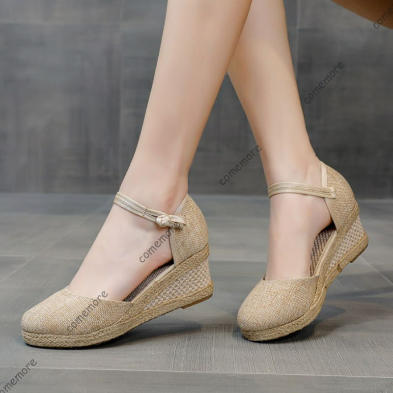 Comemore Sandals High Heel Sum - مراجعة Wedge Espadrille Women وسعره