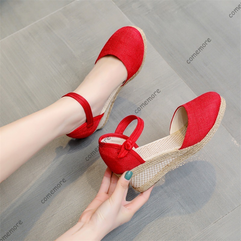 Comemore Sandals High Heel Sum - مراجعة Wedge Espadrille Women وسعره