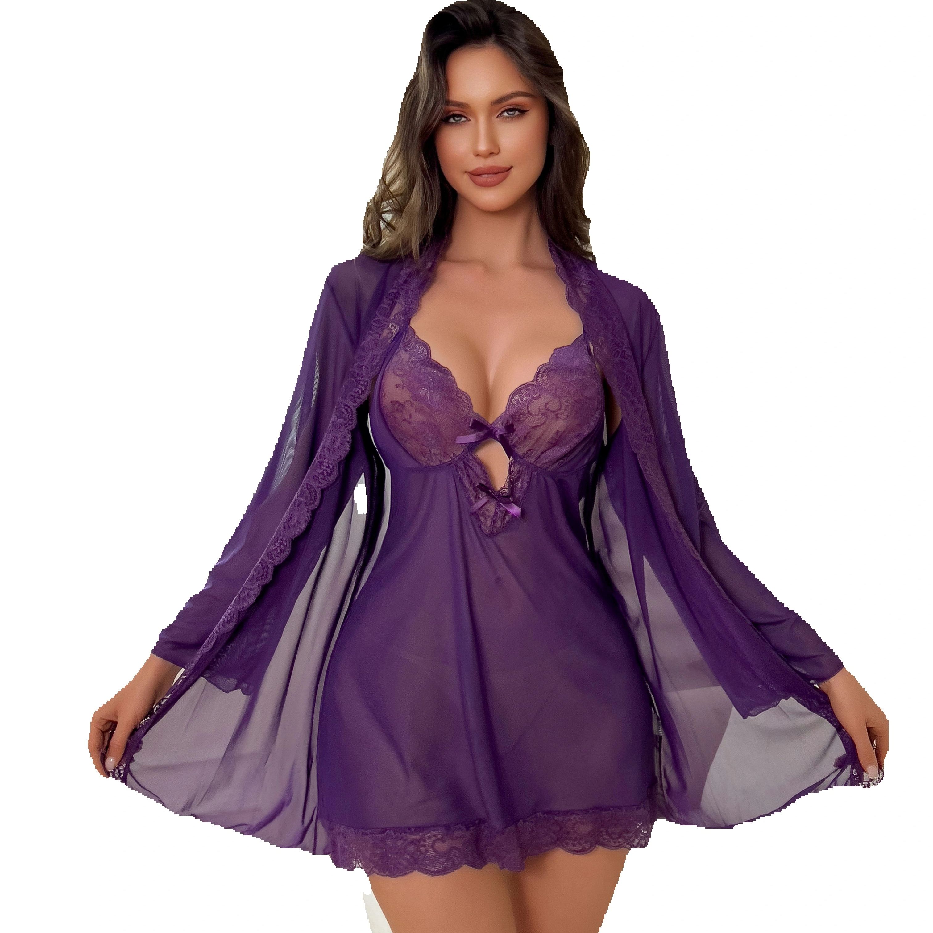Women Sexy Lingerie Set Sheer  - مراجعة Kimono Sheer Floral وسعره