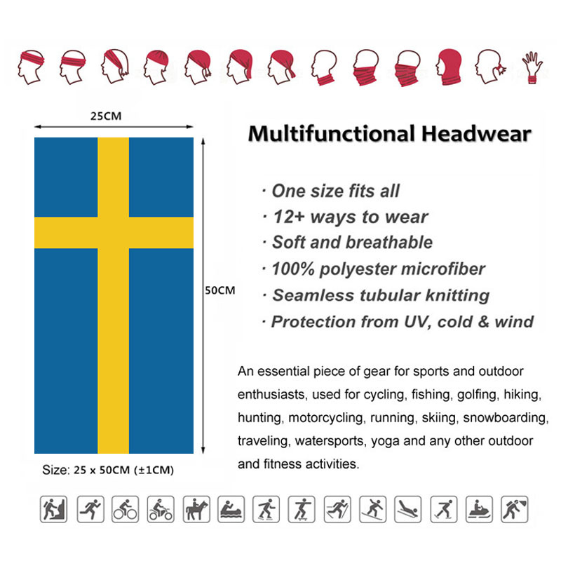 Sweden Flag Printed Bandana He - مراجعة Headband Summer Knit وسعره