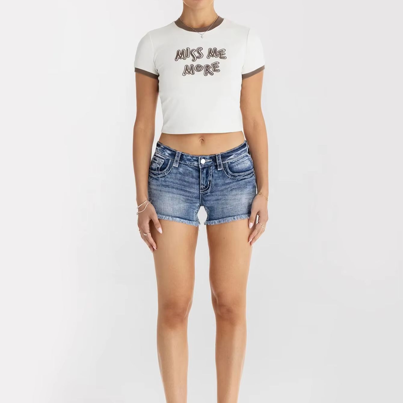 Women Clothes Butterfly Rhines - مراجعة Shorts Denim Frayed وسعره