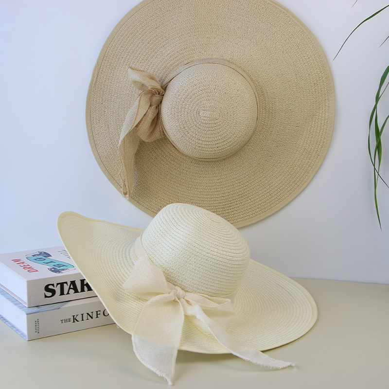 Summer Women Straw Hat Bowknot - مراجعة Hat Floppy Wide وسعره