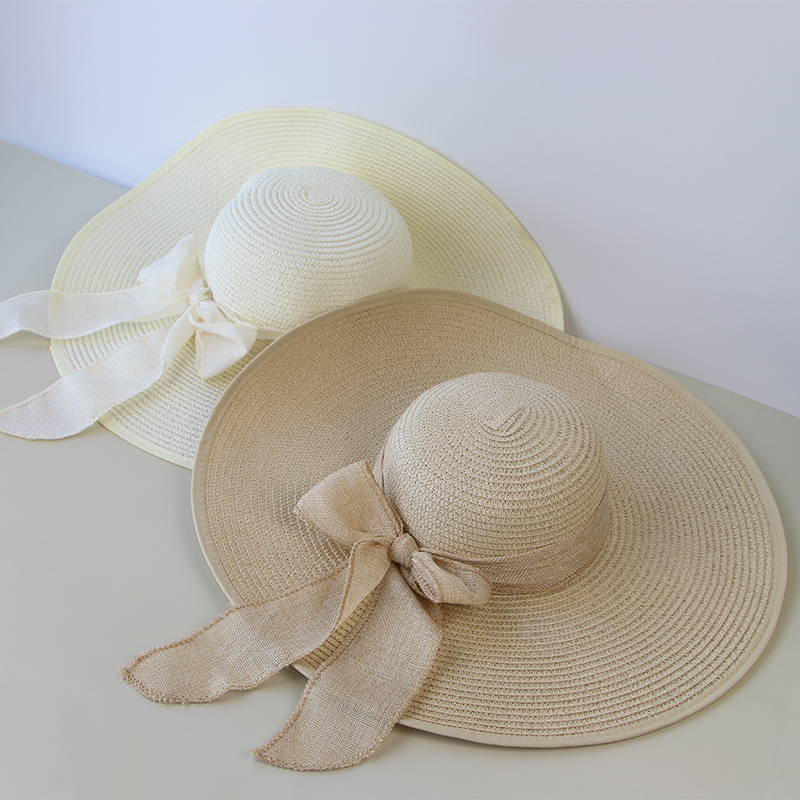 Summer Women Straw Hat Bowknot - مراجعة Hat Floppy Wide وسعره