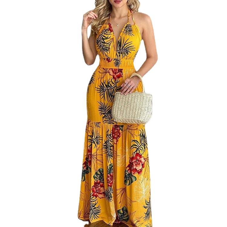 Floral Maxi Dress Long Backles - مراجعة Maxi Dress Halter وسعره