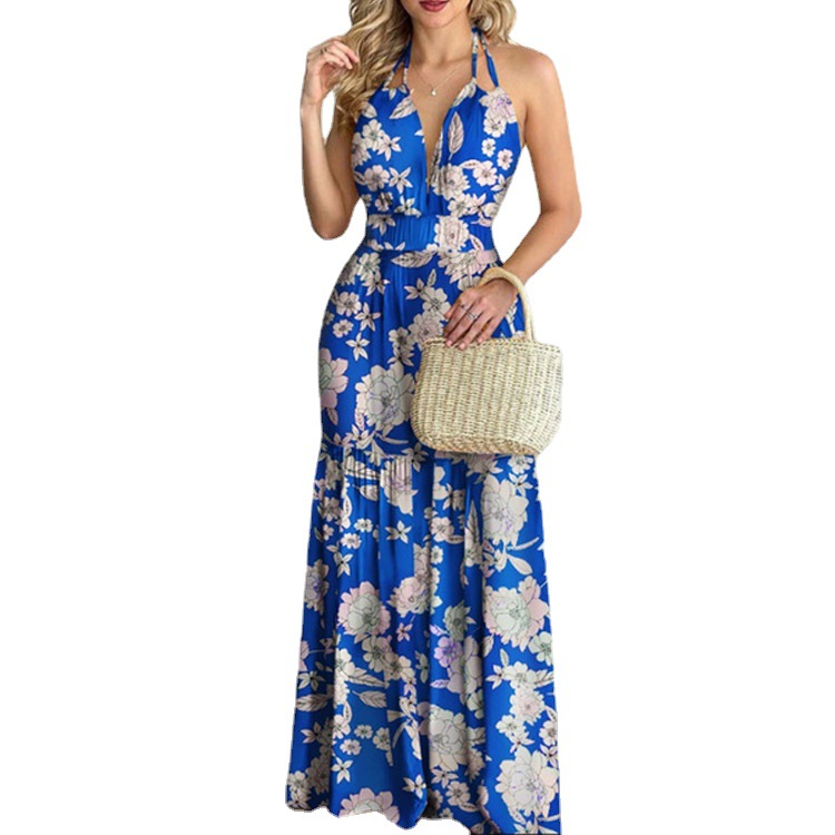 Floral Maxi Dress Long Backles - مراجعة Maxi Dress Halter وسعره