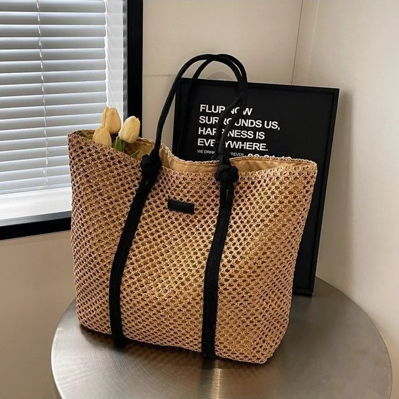 Hollow Straw Woven Tote Bag fo - مراجعة Tote Bag Beach وسعره