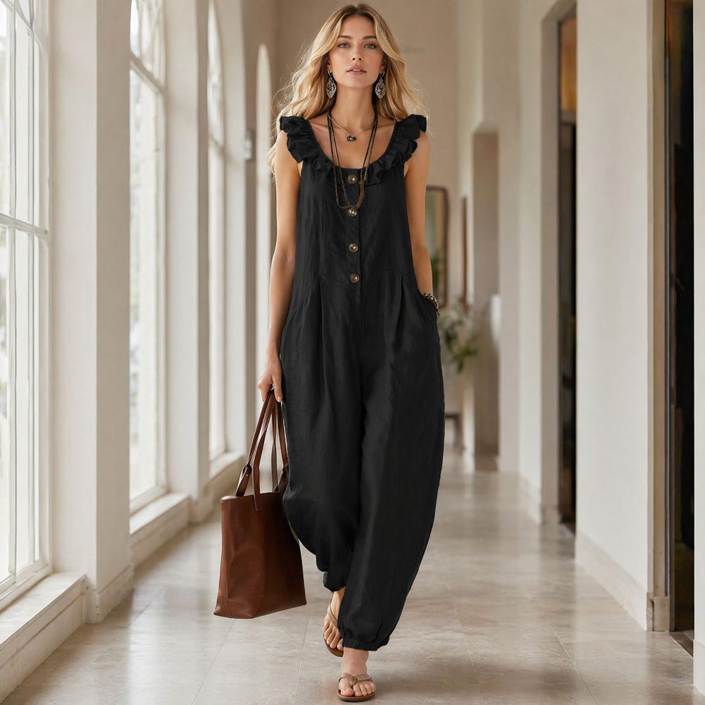 Relaxed Fit Romper Women Women - مراجعة Jumpsuit Linen Relaxed وسعره