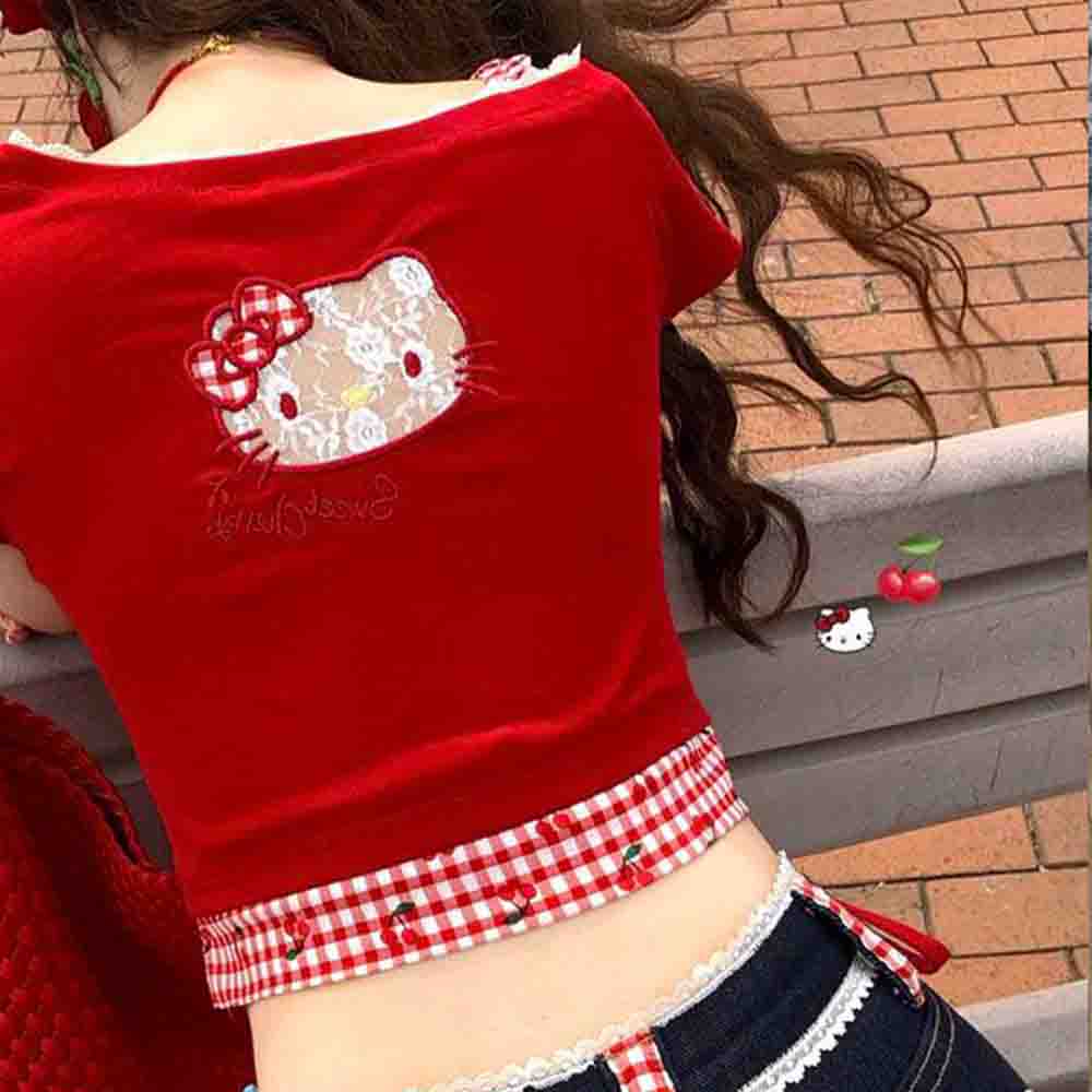 Hello Kitties Summer Women's S - مراجعة Blouse Off Shoulder وسعره