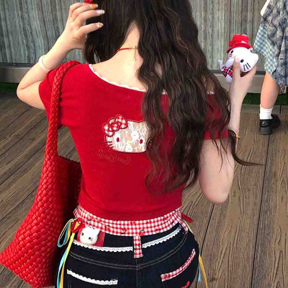 Hello Kitties Summer Women's S - مراجعة Blouse Off Shoulder وسعره