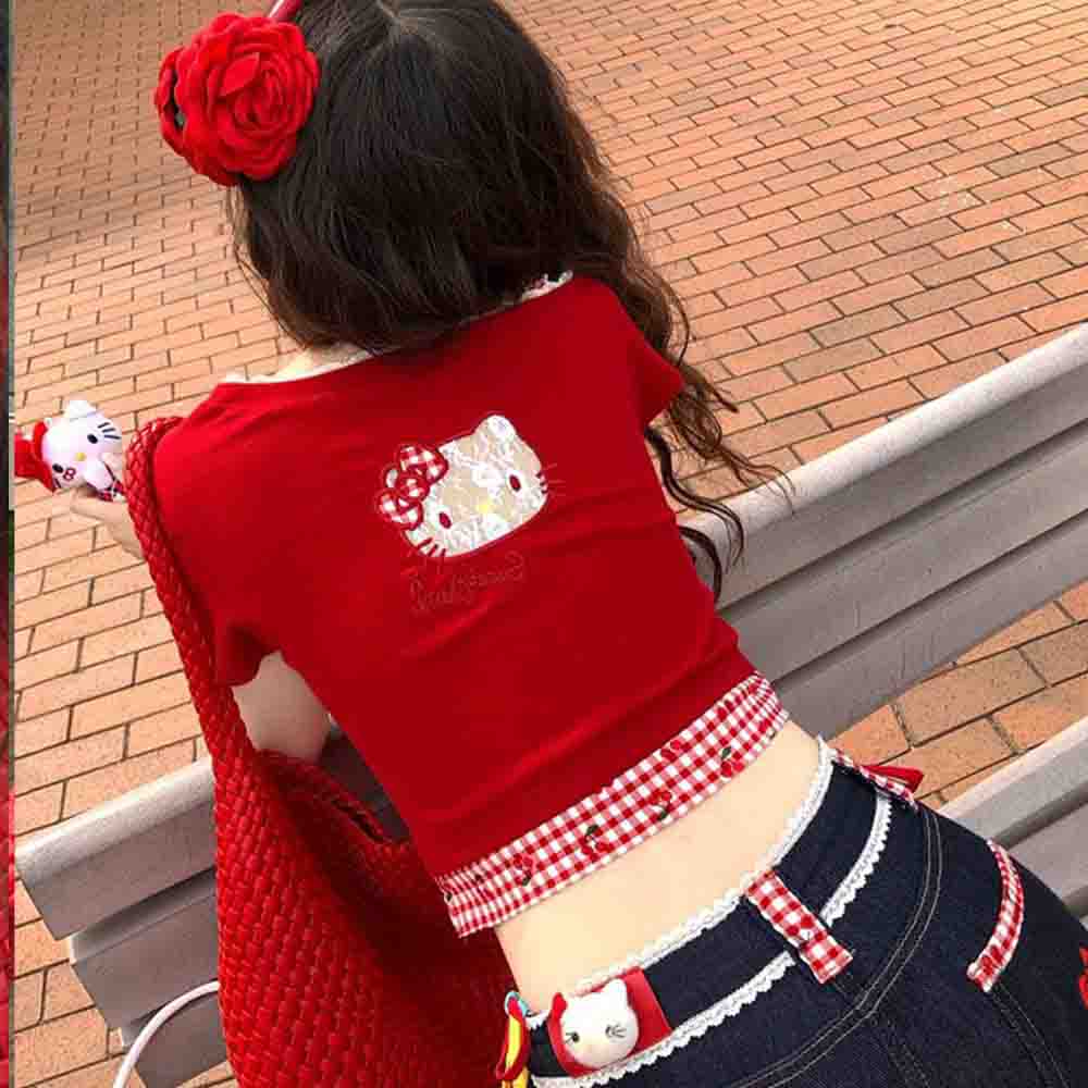 Hello Kitties Summer Women's S - مراجعة Blouse Off Shoulder وسعره