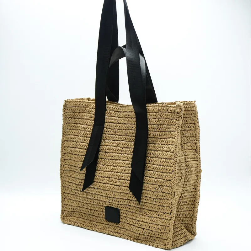 Retro hand-woven straw shoulde - مراجعة Tote Bag Beach وسعره