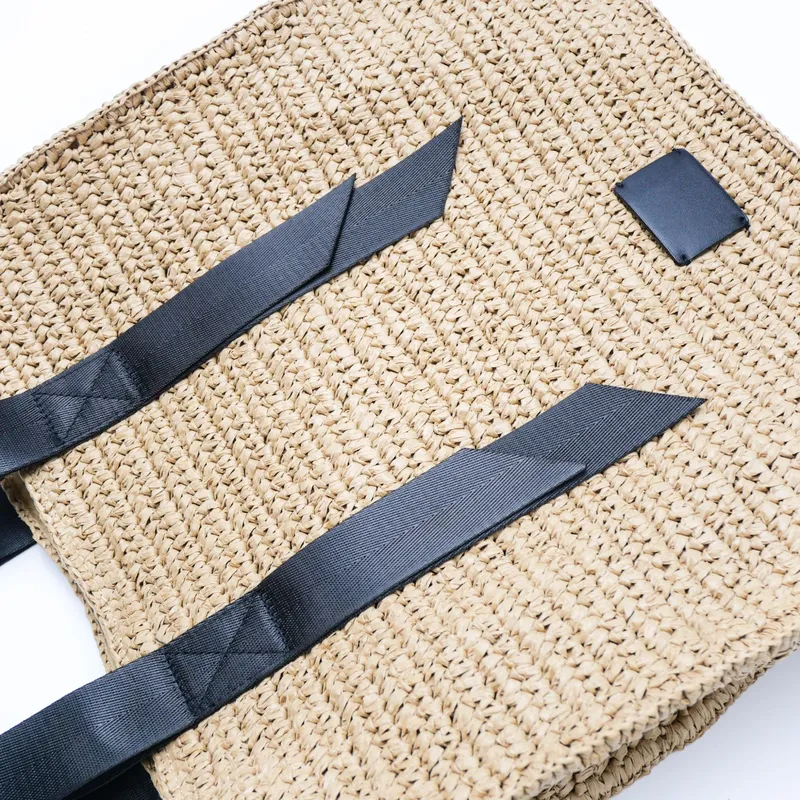 Retro hand-woven straw shoulde - مراجعة Tote Bag Beach وسعره