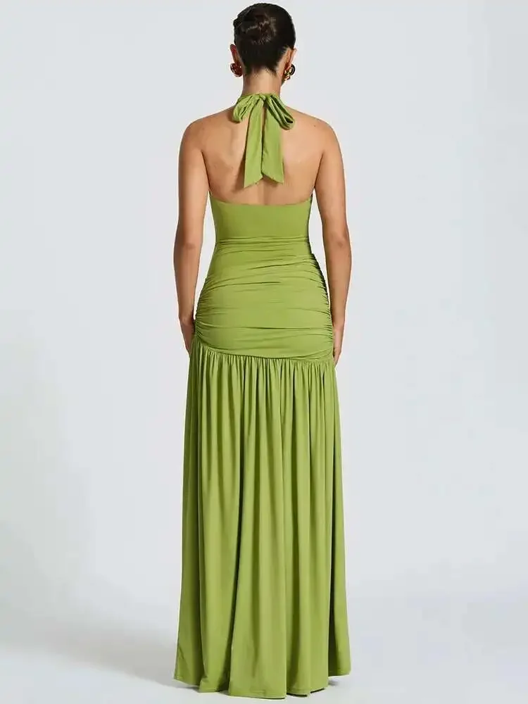 Elegant Sexy Split Backless Ma - مراجعة Maxi Dress Halter وسعره