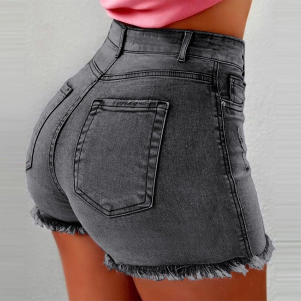 Women's High Waisted Denim Sho - مراجعة Shorts Denim Frayed وسعره