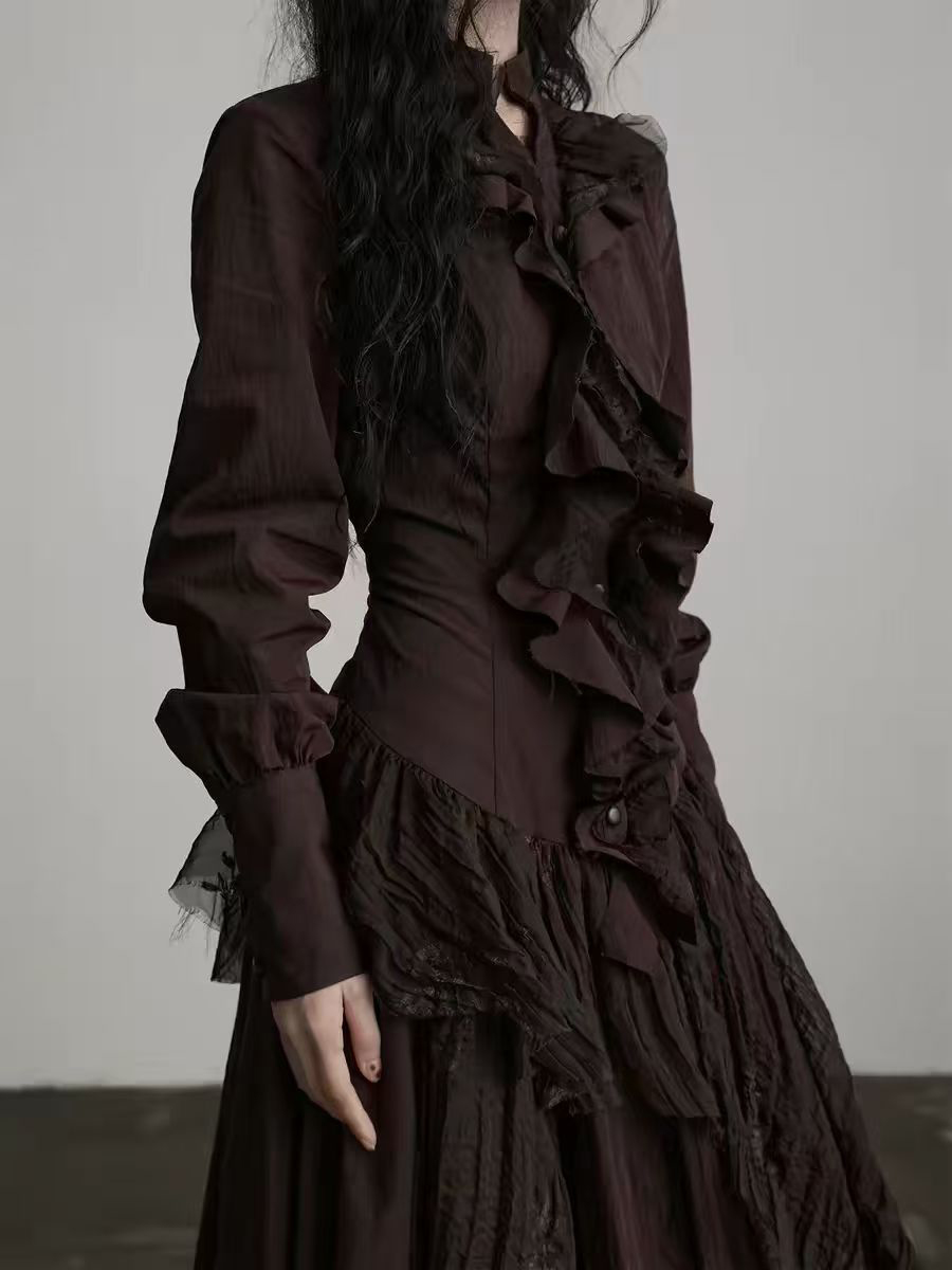 TWOTWINSTYLE Brown Spliced Fol - مراجعة Linen Dress Wrap وسعره