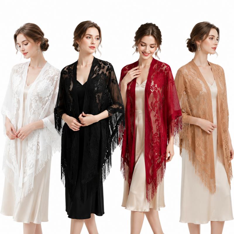 Floral Lace Shawl Wrap Women E - مراجعة Kimono Sheer Floral وسعره