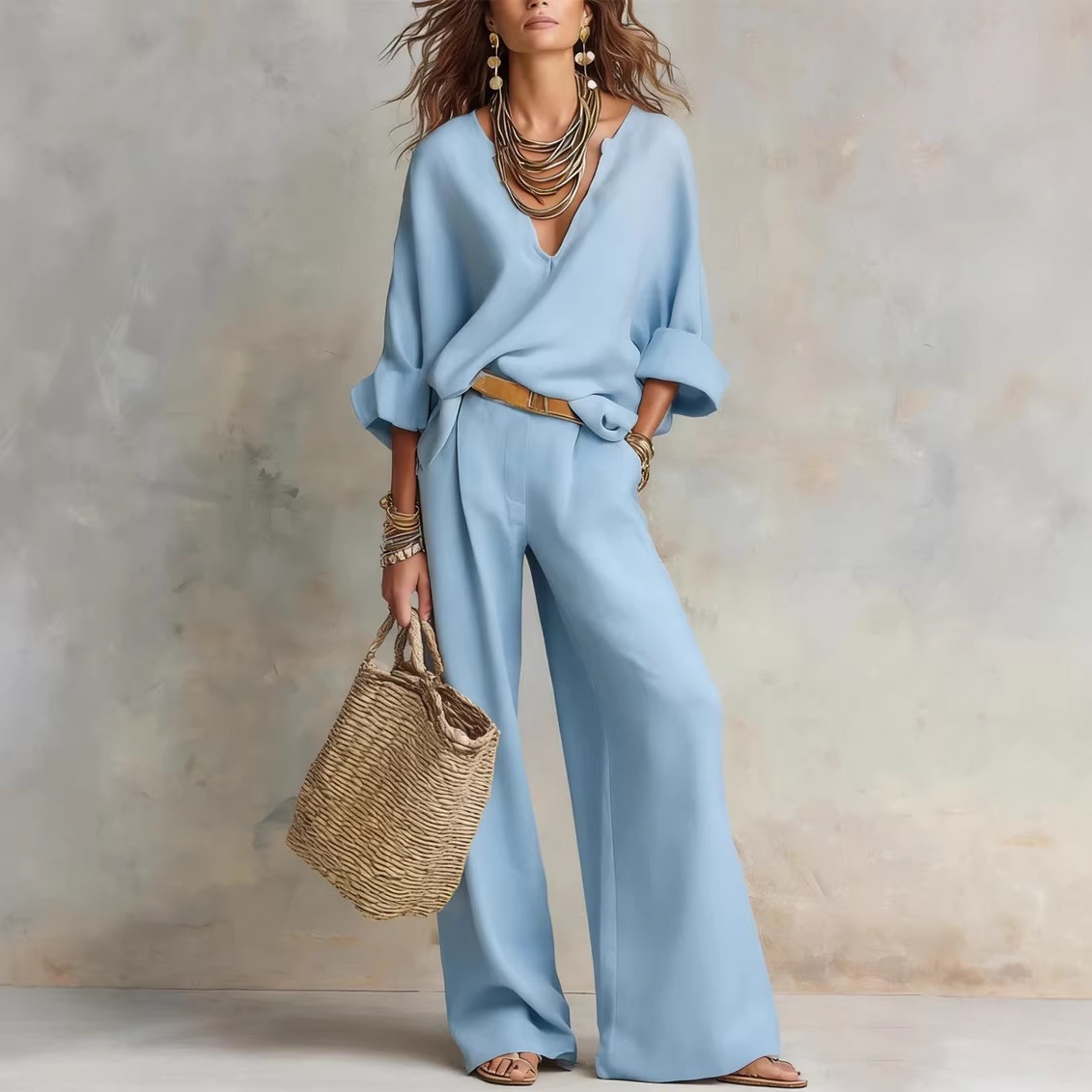 Vintage Women Simple Casual Pu - مراجعة Linen Pant Wide وسعره