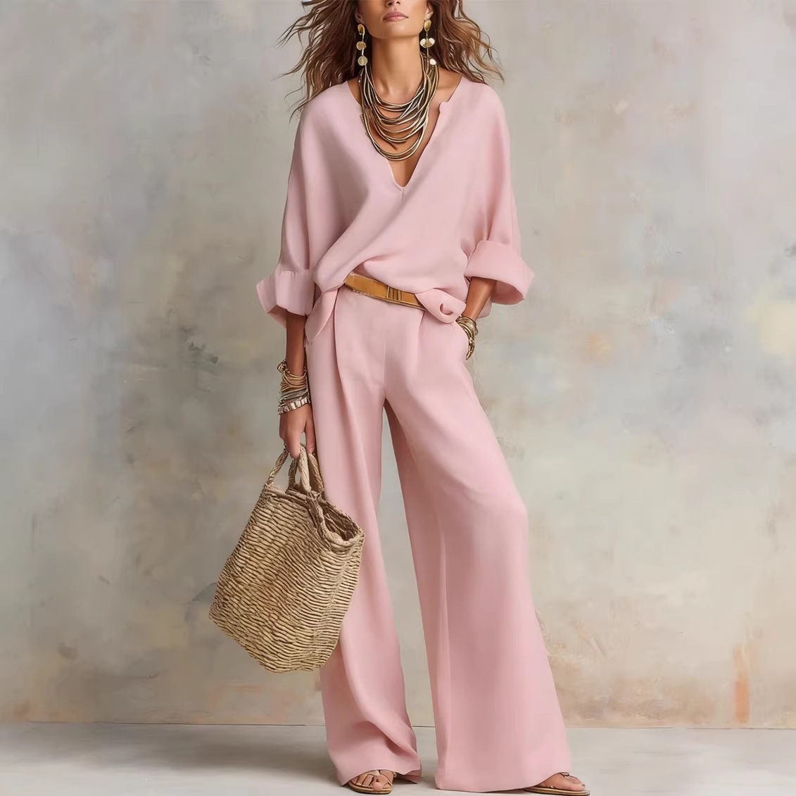 Vintage Women Simple Casual Pu - مراجعة Linen Pant Wide وسعره