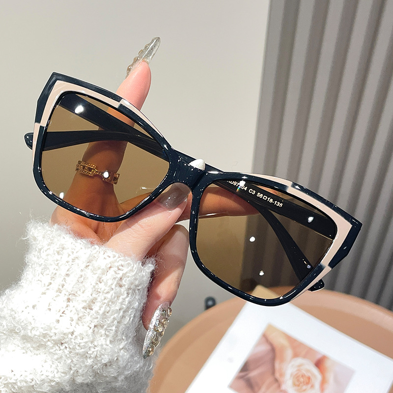 Women Color Block Cat Eye Eyeg - مراجعة Sunglasses Cat Eye وسعره