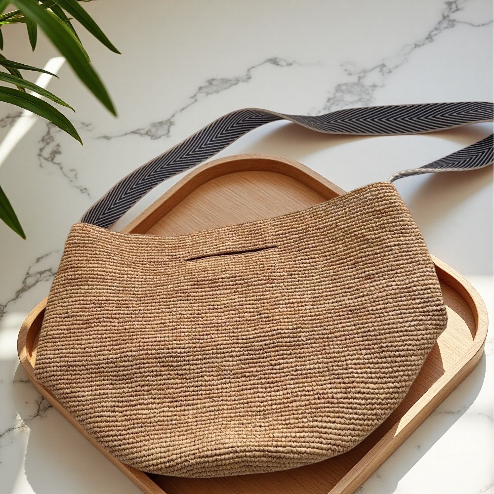 New Raffia Rainbow Bucket Bag  - مراجعة Crochet Bag Raffia وسعره