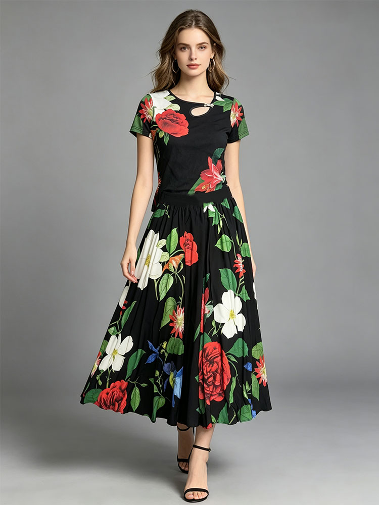 Retro summer new two-piece T-s - مراجعة Romper Floral Print وسعره