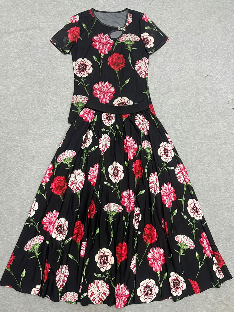 Retro summer new two-piece T-s - مراجعة Romper Floral Print وسعره