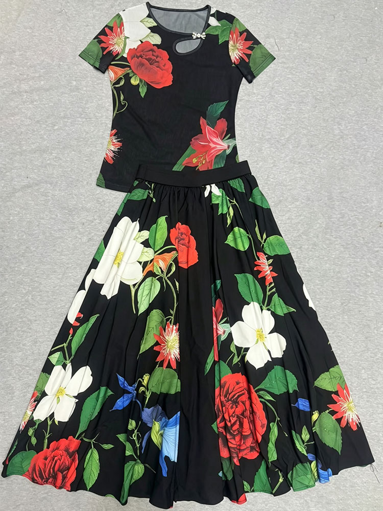 Retro summer new two-piece T-s - مراجعة Romper Floral Print وسعره