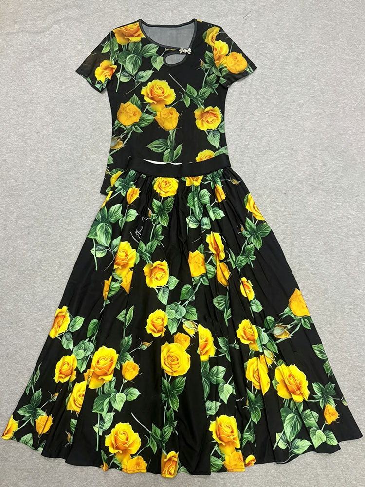 Retro summer new two-piece T-s - مراجعة Romper Floral Print وسعره