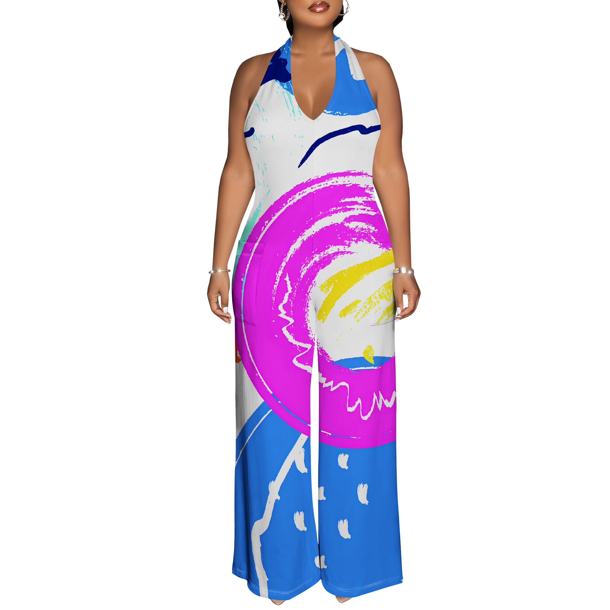 Bold Abstract Brushstroke Halt - مراجعة Maxi Dress Halter وسعره