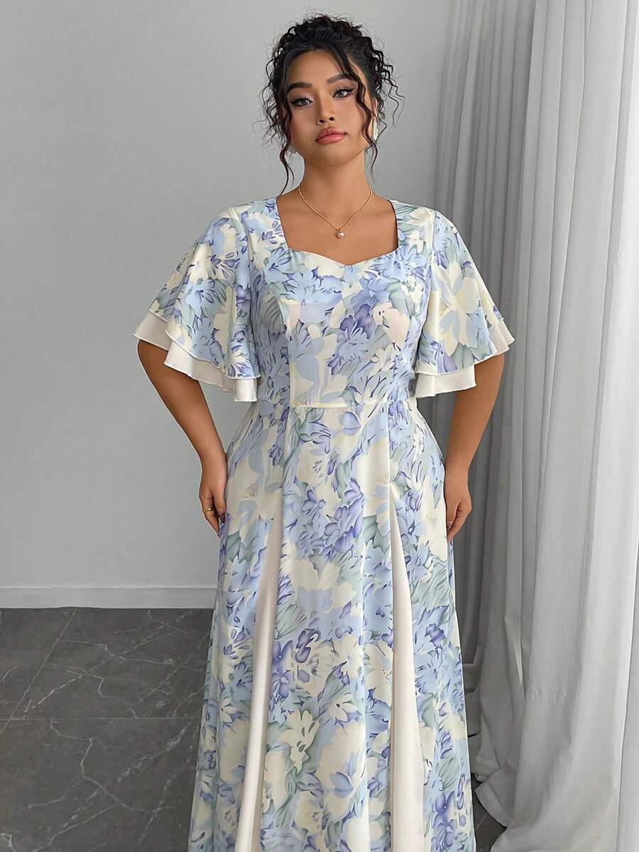 Plus Size Floral Print Square  - مراجعة Romper Floral Print وسعره