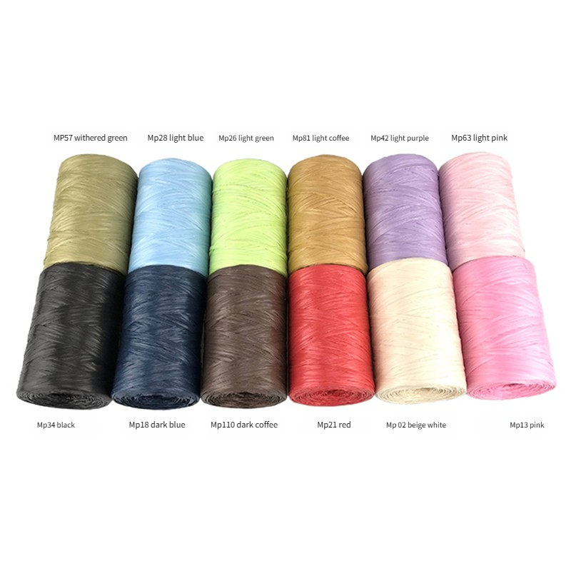 100g/pcs Flat Raffia Paper Yar - مراجعة Crochet Bag Raffia وسعره