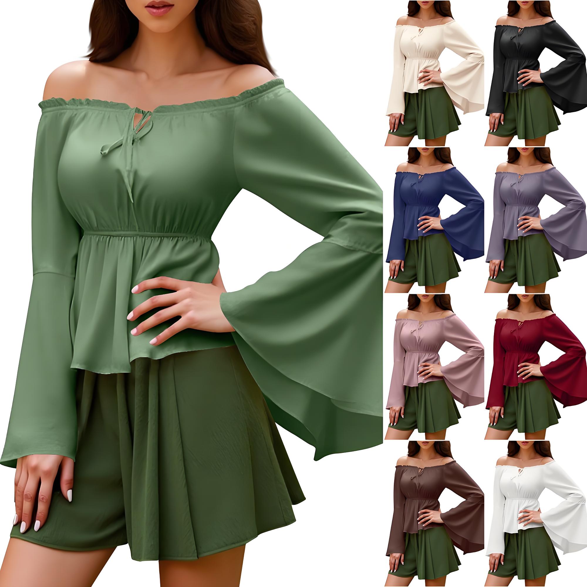 Renaissance Blouse Peasant Wom - مراجعة Blouse Off Shoulder وسعره